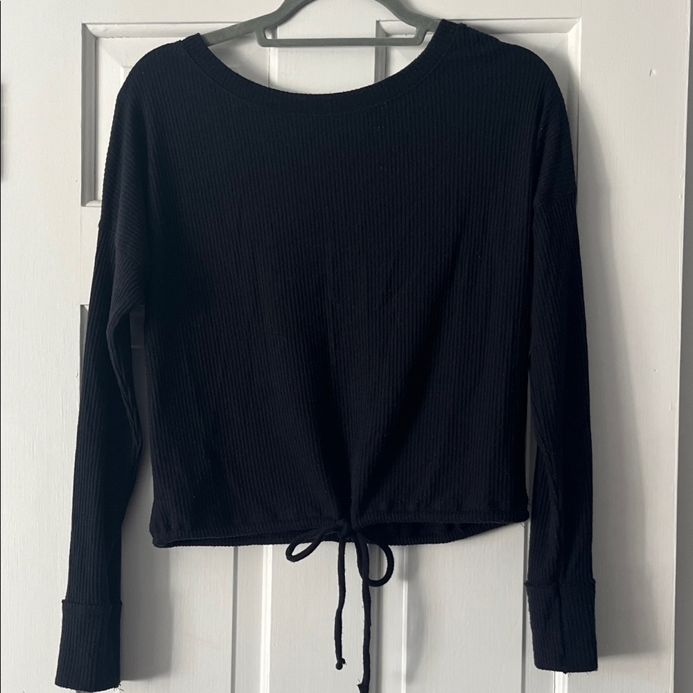Abercrombie & Fitch Black Ribbed Crop Top